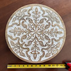 Inlay Wood Carved Lazy Susan