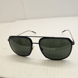 Dolce & Gabbana DG2165 Matte Black Metal Sunglasses – Black Lenses Designer Shades