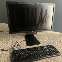 E221 EliteDisplay HP Monitor And Logitech Keyboard 