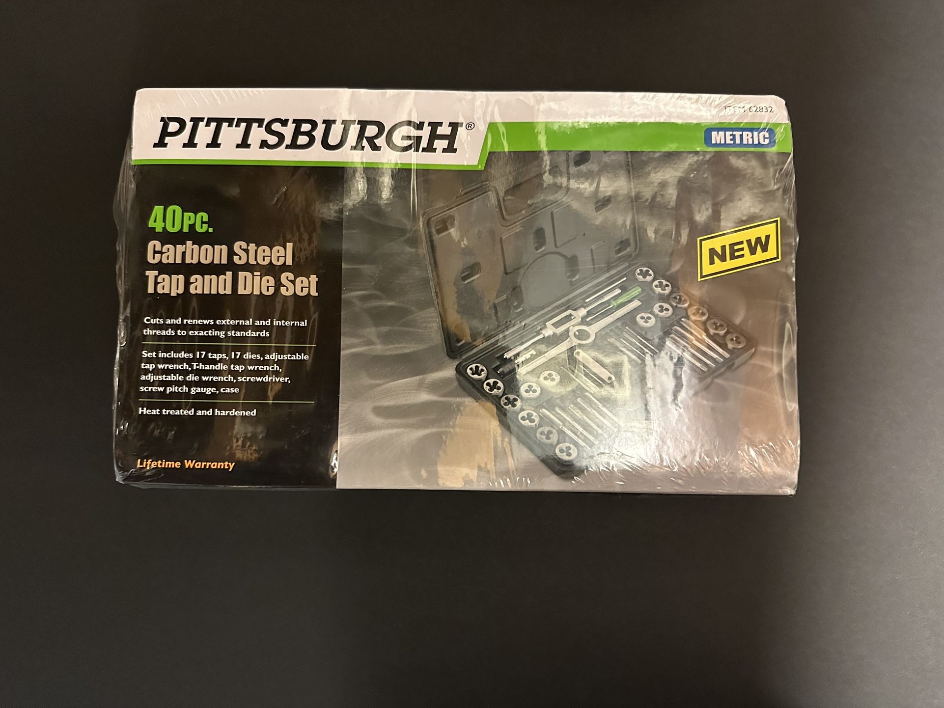 PITTSBURGH Carbon Steel Metric Tap and Die Set, 40 Piece