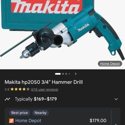 Makita HP2050 3/4" 2-Speed Hammer Drill - Professional Grade