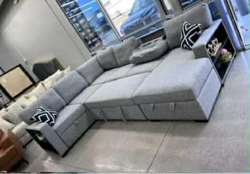 New Gray X-Large Sleeper Sectional Couch