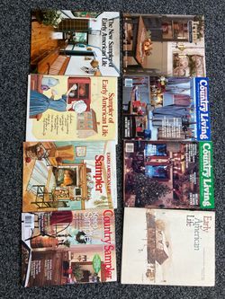 ALL 8 Vintage Issues Country Living & 100 Plus Pages On How to Decorate & Carry Case