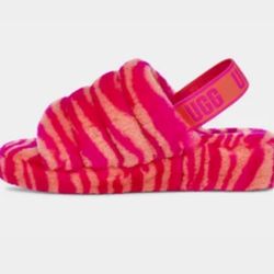 Pink Zebra UGG slides