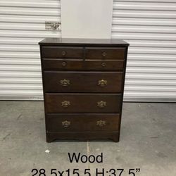 Antique solid wood dark brown chest