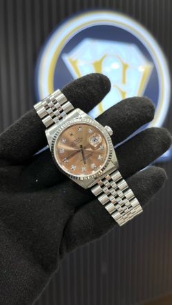 Rolex Datejust 36MM Salmon Diamond Dial Watch Fully Factory on Jubilee Stainless Steel Bracelet