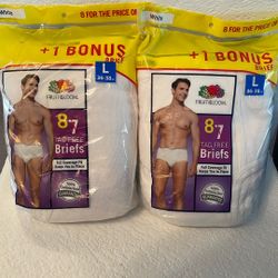 Men’s Fruit Of The Loom Underwear-Size Large 