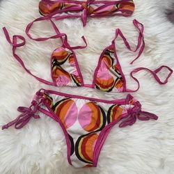 New small retro bikini y2k festival rave outfit boho  raver orange vintage emo    