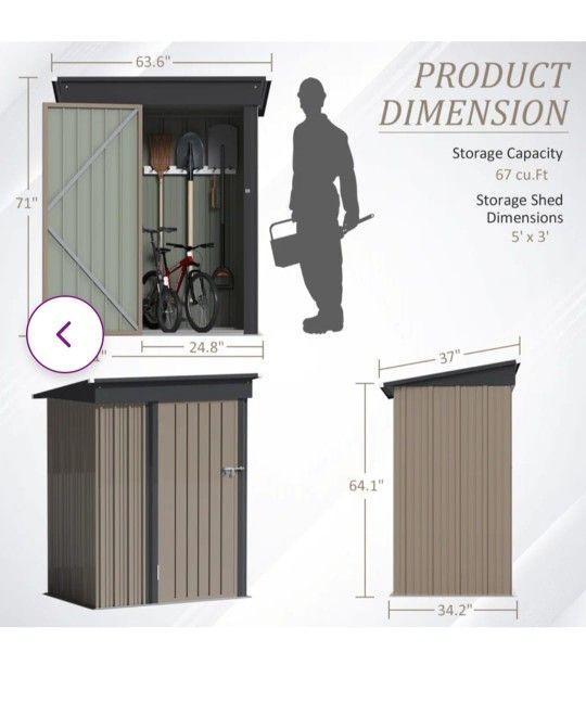 Brand New 3x5 Ft Storage Shed