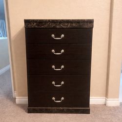 Ashley Furniture 5-Drawer Chest – Dark Wood Finish