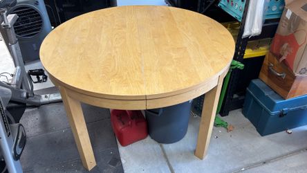 IKEA Round Table Natural Wood Color