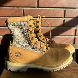 Timberland Women’s Open Weave Wheat Combat Boots Size: 8