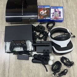 PS3 PS4 & PSVR with games.
