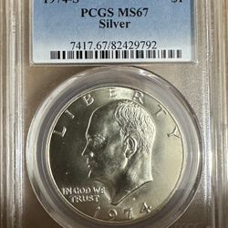 1974 Ike Dollar MS67  (Silver)