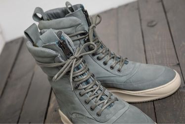 Filling Pieces Gray Suede High-Top Sneaker Boots