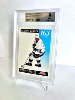 1991-92 Score Canadian Bilingual Wayne Gretzky #296 League Leader BGS 9 Mint Kings HOF GOAT