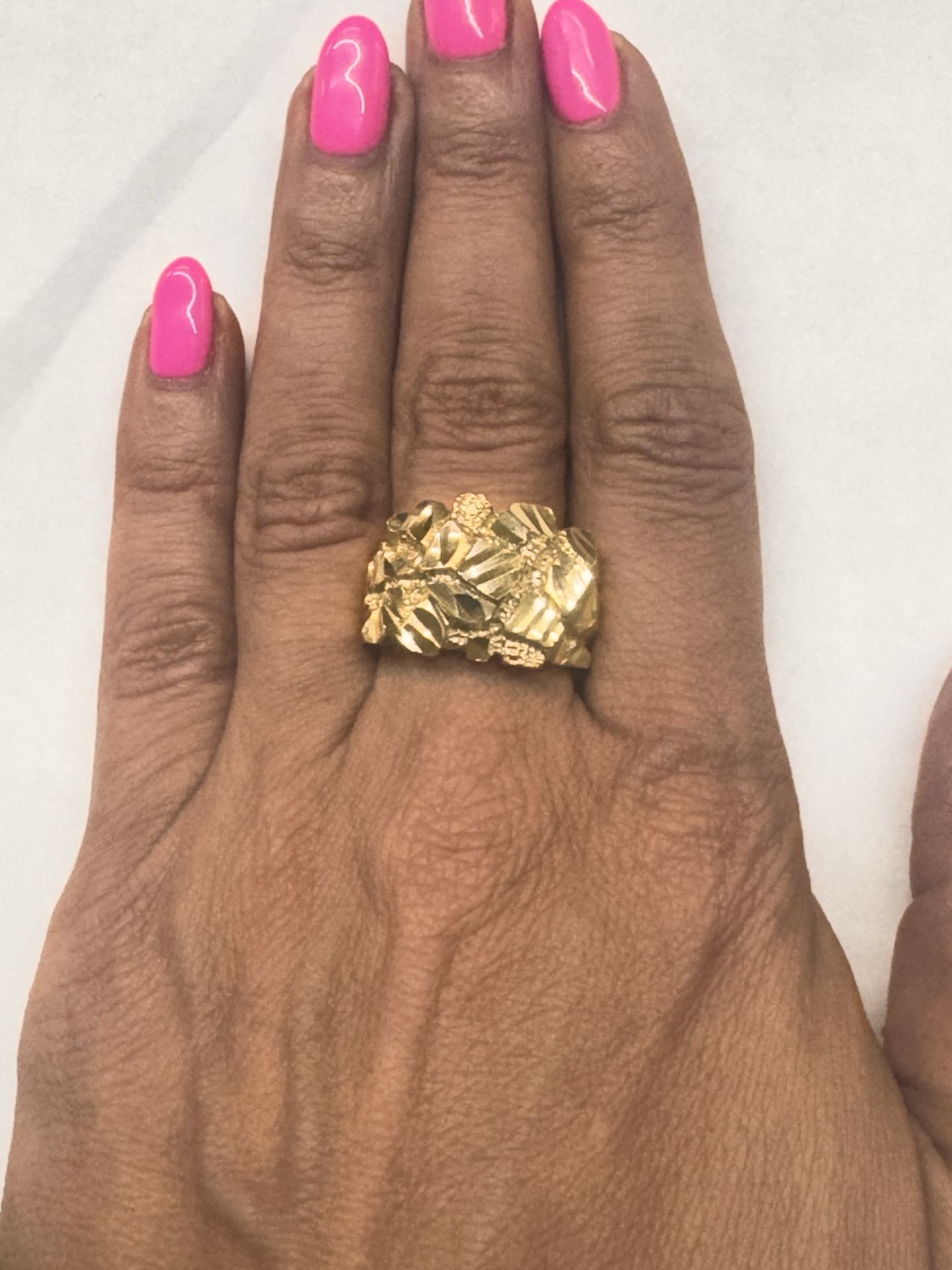 10k Yellow Gold Nugget Ring Size 9