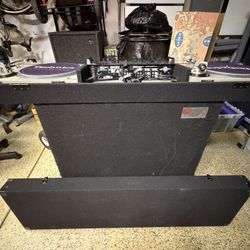 2 Technics SL 1200 MK2 Turntables w/ New Ortofon 2M Red cartridges, Gemini PMX-1000 Mixer & DJ Coffin/Stand