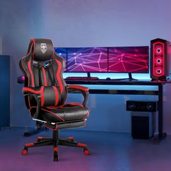 Vonesse Girls' Racing Gaming Chair Gaming Chair Office Chair Rocking Mechanism Gaming Chair Ergonomic Seat 150kg Load Easy Assembly PC Gamer Back (Red