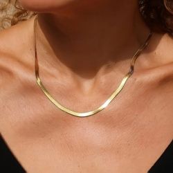 18k Gold Plated Snake Chain Necklace 
