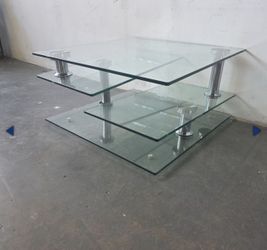 Chintaly Imports, Contemporary Multi-Top Motion Glass Cocktail Table