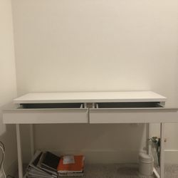 IKEA BESTÅ BURS Desk, high gloss white, 47 1/4x15 3/4 "