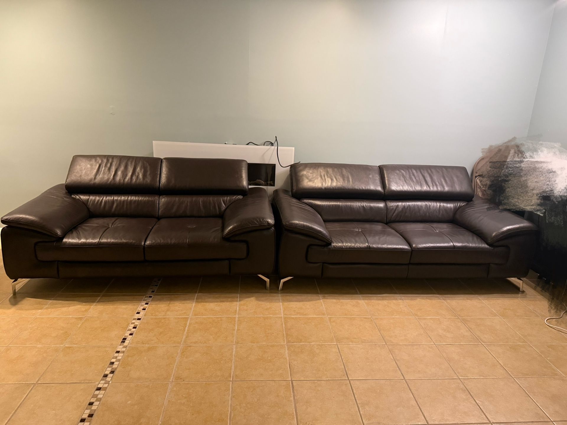 Genuine leather sofas – set of two