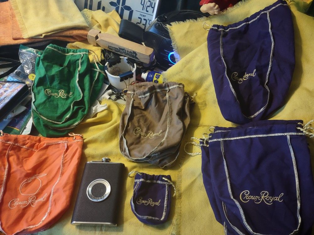 Crown Royal Bags And Flask