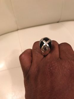 Sterling Silver Ring 925 Stamped With Black Onyx! SERIOUS INQUIRIES ONLY! Ring size is 8.5 Lawrenceville Ga