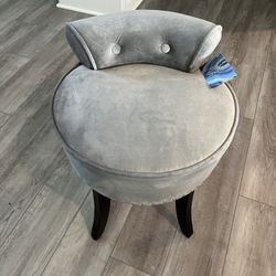 New Gray Vanity Stool 