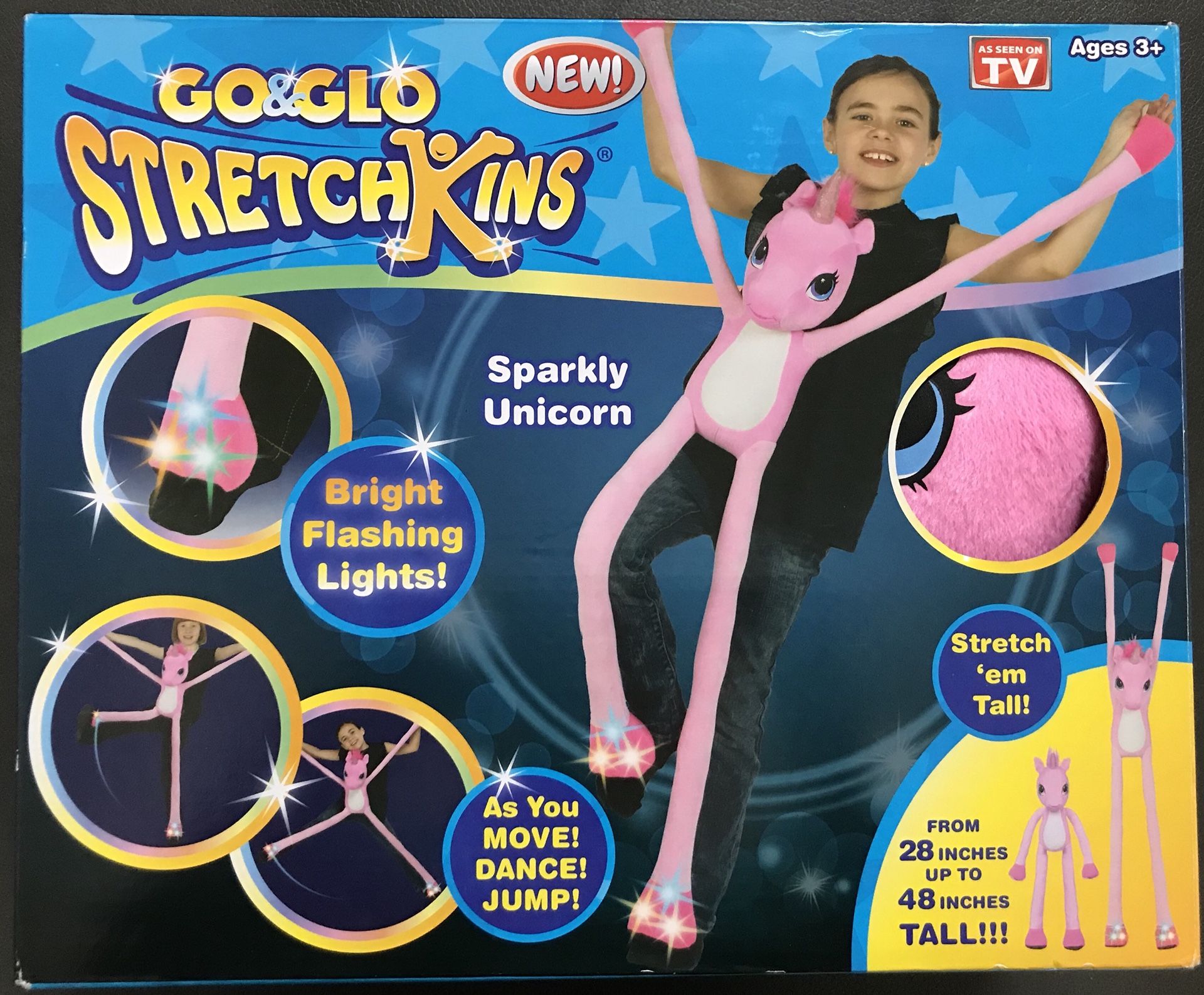 Brand New! Go & Glo STRETCHKINS - Sparkly Unicorn 🦄