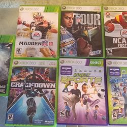 XBOX 360 Lot of 7 Games , In Excellent Condition With Cases And Instructions 