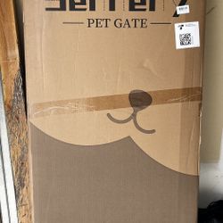 Senneny 63" Extra Tall Cat Gate Metal Pet Gate Fits Openings 41.3" To 45.2" Wide, Black