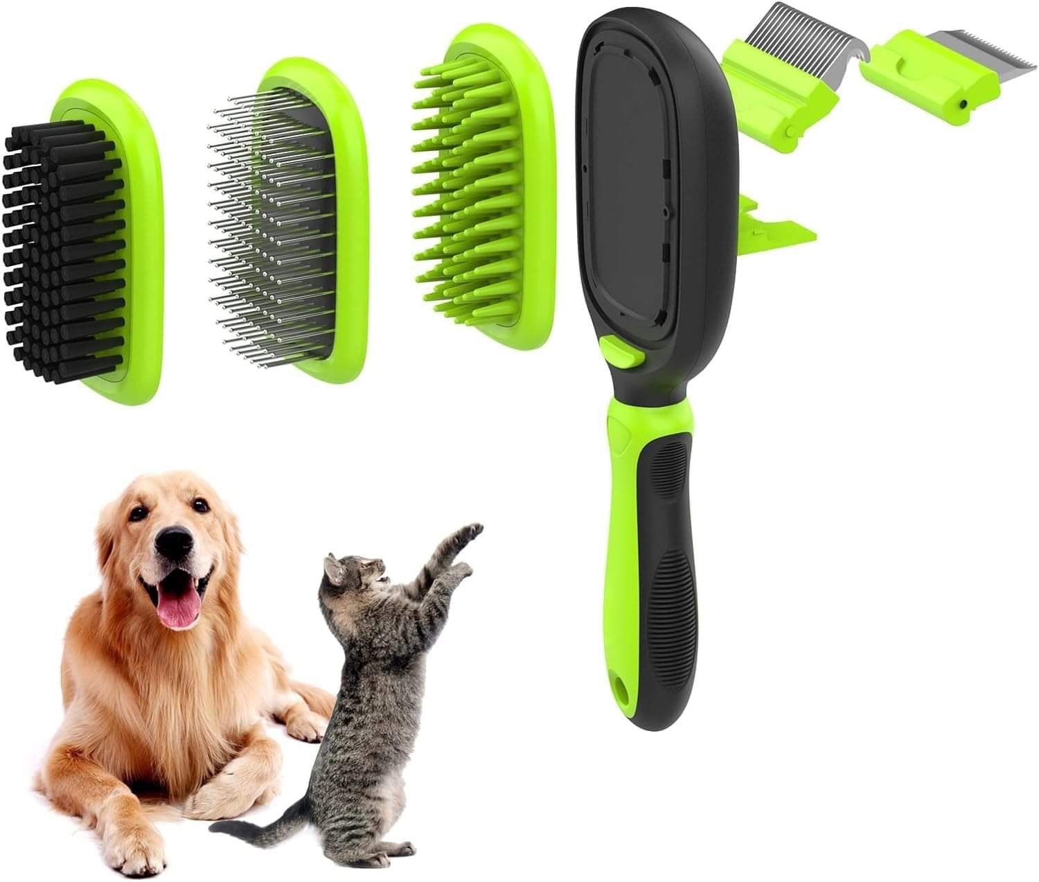 BRAND NEW CAT DOG PET GROOMING BRUSH 5 in 1 - FOR SHEDDING, REMOVING HAIR & MASSAGING