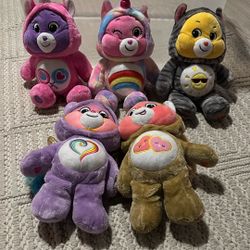 14” Care Bear Lot Of 5 Stuffed Animals