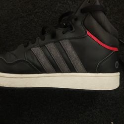 Adidas Hoops 3.0 Mid Black White Red US Mens 9.5 Leather Basketball Sneakers GZ1344