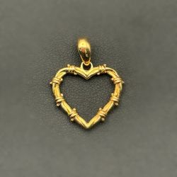Jewelry 14k solid yellow gold pendant Heart charm 2.8 grams HEART ONLY