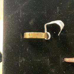 Yellow Gold 10K Band With Hebrew Writing Ins