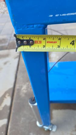 Blue Metal Utility Cart with Shelves