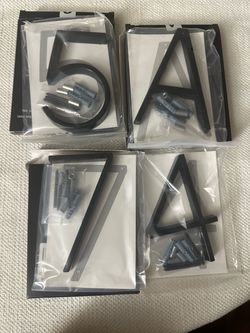 Lot of 4-VONDERSO 5 Inch FloatingHouseNumbers for Outside, Modern,Number 4,5,7,A