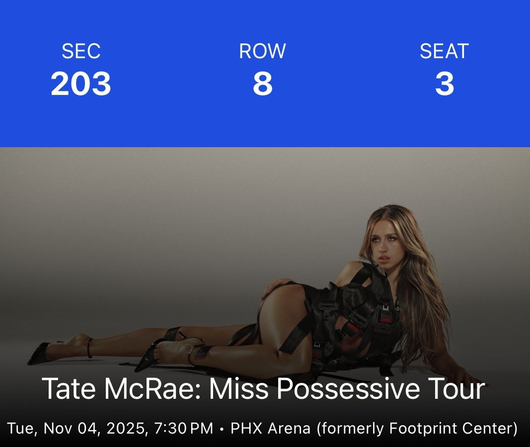 Tate McRae Concert Tickets