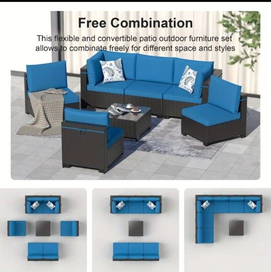 7 Piece Sectional Patio Furniture