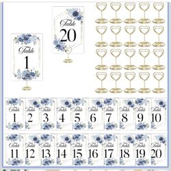 Floral Wedding Table Numbers 1-20 