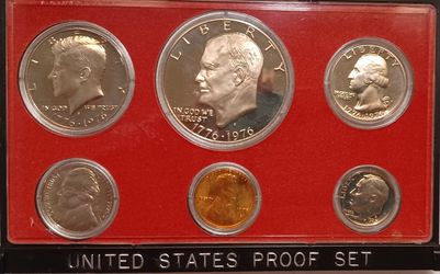 1976 United States Bicentennial Proof Set (6-Coin Set) minted at the San Francisco Mint (S mint mark).