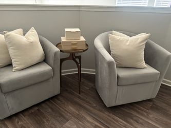 Gray Velvet Swivel Accent Chairs – Set of 2A