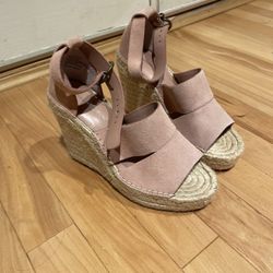 NEW Nordstrom Treasure & Bond Pink Suede Espadrille Wedges – Size 6M
