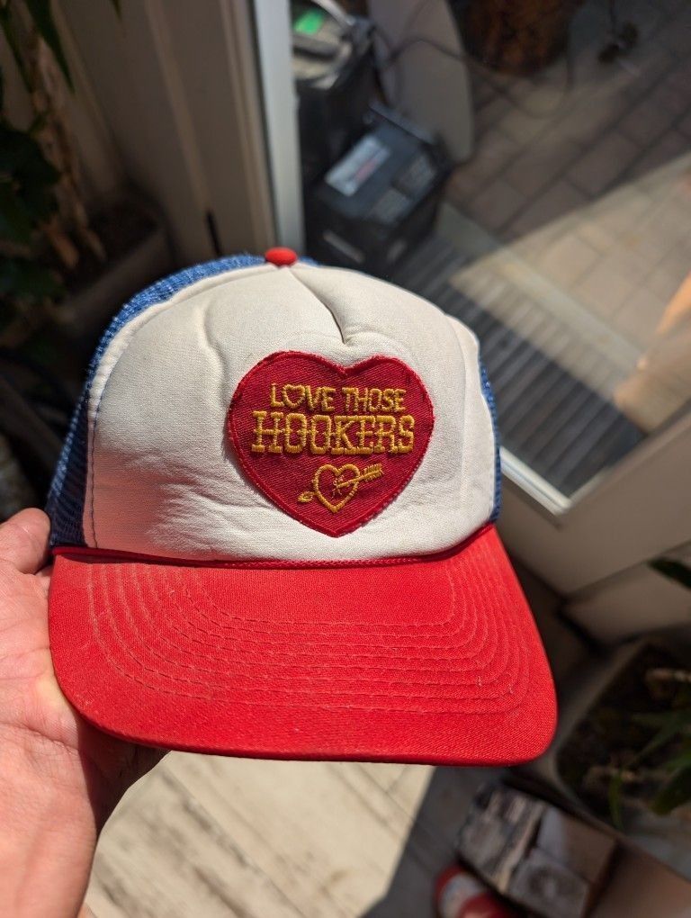Vintage Trucker Hat Love Those Hookers Hooker Headers Car Hot Rod Exhaust Automotive Collectable USA
