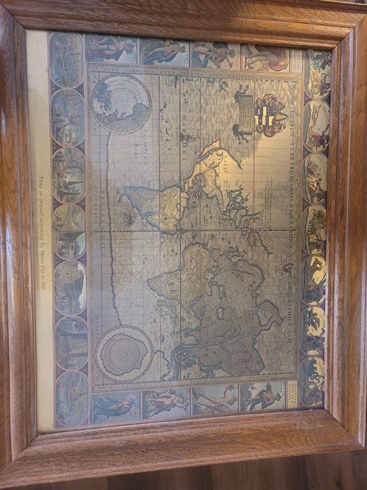 1681 Moses Pitt Nova Totivs Terrarum Orbis Old World Map Gold Foil Geographica