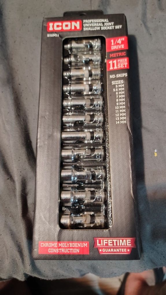 Icon Professional Universal Joint Shallow Socket Set (Metric)