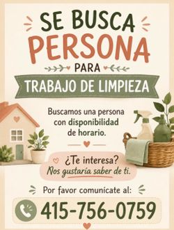 📢 ¡Estamos buscando personal de limpieza!